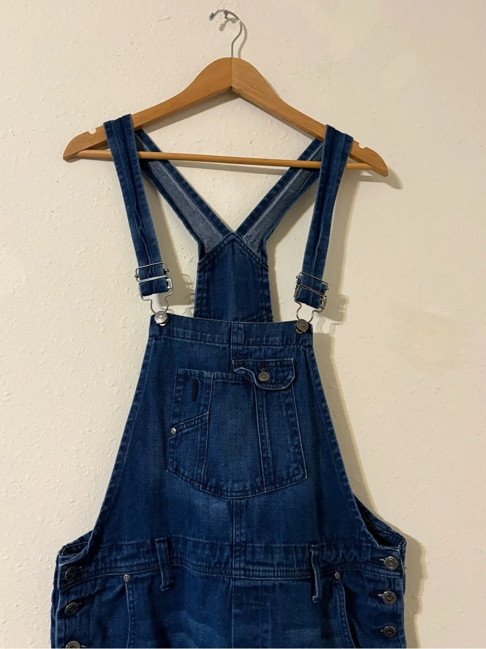lei Dark Blue Denim Short Overalls Romper